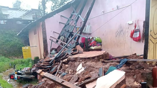 House wall collapse 